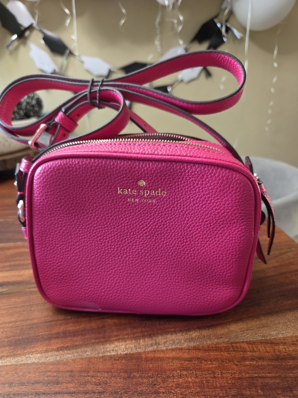 KAte Spade New York Mulbery Pyper Pebbled Leather Crossbody Bag in Hot Pink